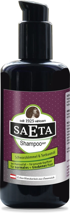 SAETA Shampoo SST mit Schwarzkümmel und Teebaumöl -bei Haarausfall und für gesunde Kopfhaut 200ml
