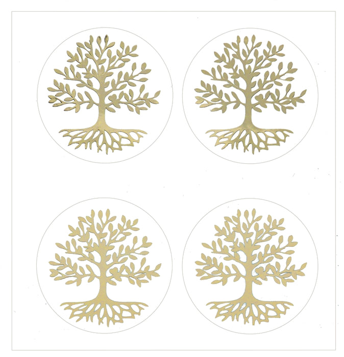 Aufkleberset "Lebensbaum" gold  4x klein, 1x groß