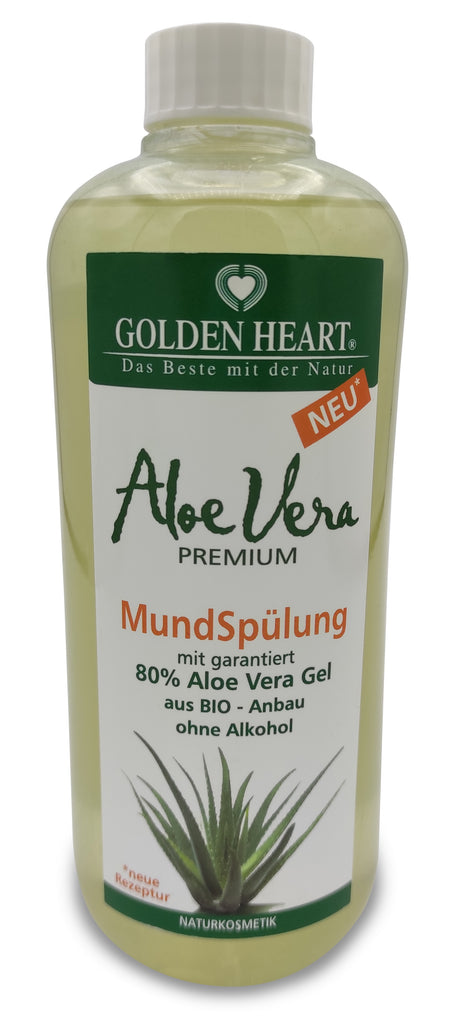 Golden Heart Aloe Vera Mundspülung – 500 ml, 80 % Aloe Vera, beruhigend und  fluoridfrei — Landkaufhaus Mayer