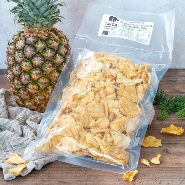 Taiga Bio Ananas Stücke roh 500g