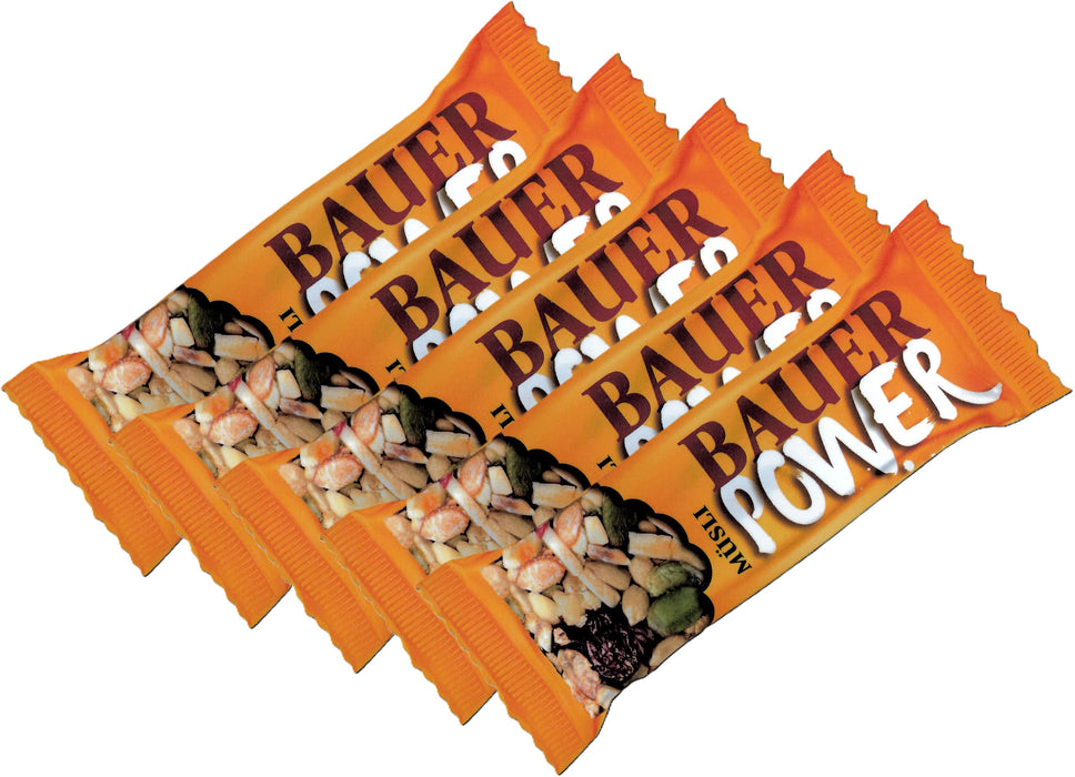 Bauer Power Müsliriegel 5x 50g - natürlicher Energie-Snack