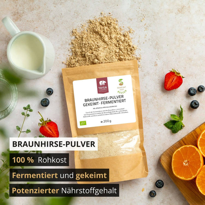 Taiga Bio Braunhirse gekeimt, fermentiert, roh 200g