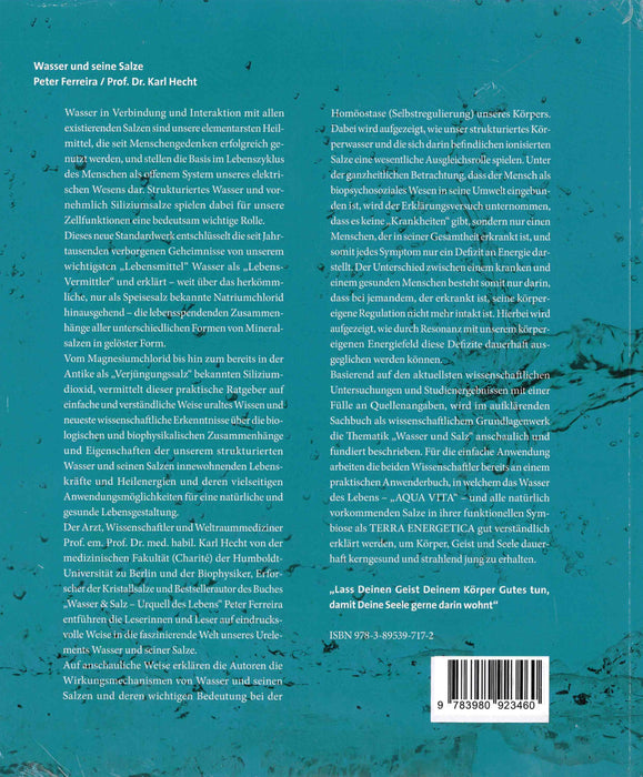 Buch Peter Ferreira  "Wasser und seine Salze" 487 Seiten, von Peter Ferrreira und Karl Hecht