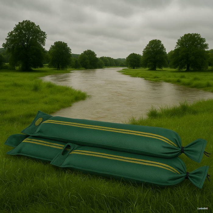 Hochwertige Sandsäcke unbefüllt, mit Verschlussdraht, UV-fest & frostsicher mit Tragegriff