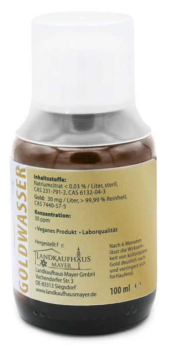Lichtkraft Goldwasser 30ppm (Kolloidales Gold) 100ml