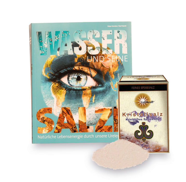 SONDERAKTION! Buch + Lichtkraft Salz (1kg) gratis*  - Buch "Wasser und seine Salze" und 1x Lichtkraft Kristall-Speisesalz