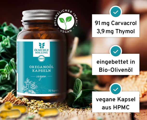 Ölmühle Solling Bio Oreganoöl Kapseln, vegan 42g