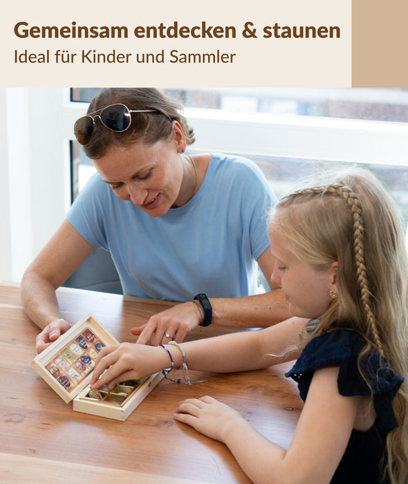 Edelsteine 12er Set in edler Holzkiste