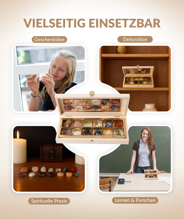 Edelsteine 12er Set in edler Holzkiste