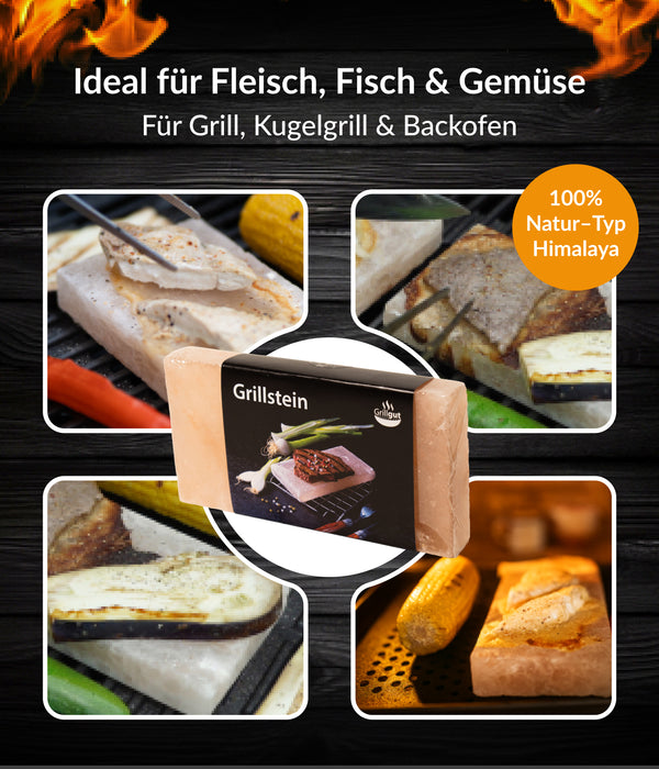 Grill Holzbox mit Salzgrillstein - das besondere Geschenkset
