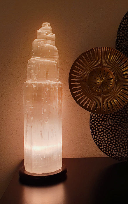 Selenit Edelstein LED-Lampe