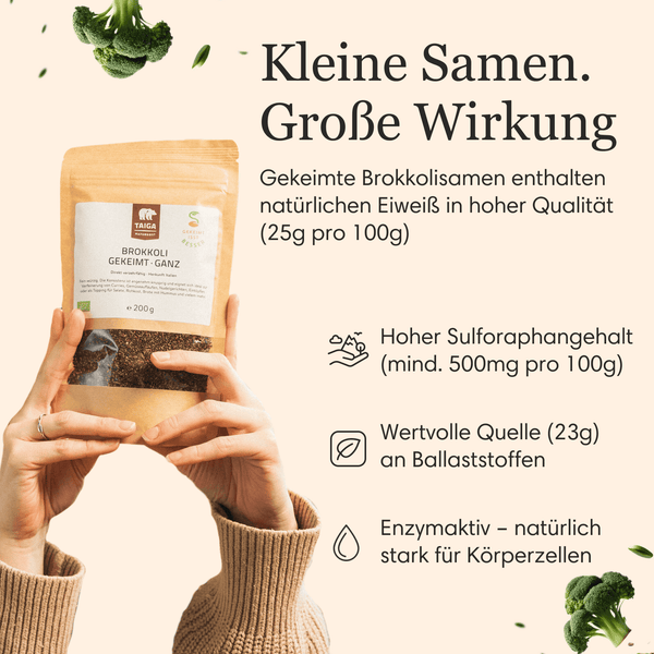 Taiga Bio Brokkolisamen gekeimt, roh 200g