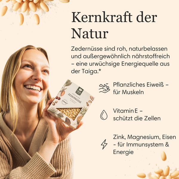 Taiga Sibirische Bio Zedernüsse aus Wildsammlung 500g