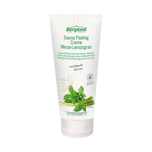 Bergland Sauna Peeling Creme Minze-Lemongras 100ml freigestellt vor weißem Hintergrund