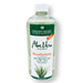 Golden Heart Aloe Vera Premium Mundspülung 500 ml mit garantiert 80 % Aloe Vera Gel aus Bio-Anbau, alkoholfrei, in transparenter Flasche mit grün-weißem Etikett vor weißem Hintergrund.