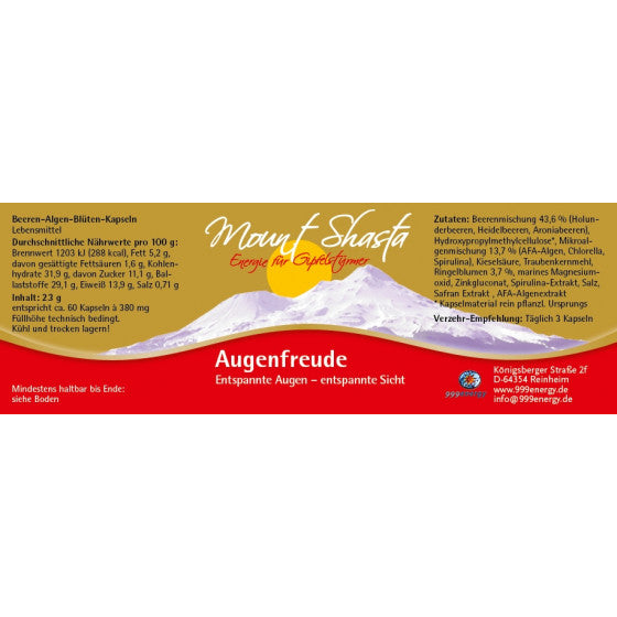 Mount Shasta Augenfreude 23g, 60 Kapseln