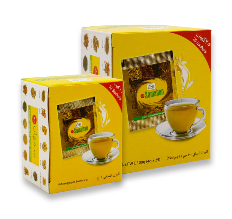 Link Natural Samahan Tee in zwei gelben Packungsgrößen
