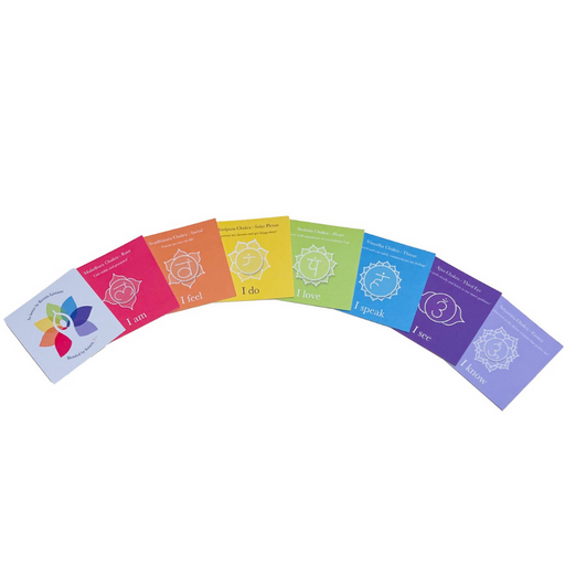 Sieben farbige Portionshüllen der Solaris Chakra Tees