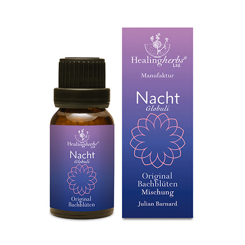 Bachblüten Globuli Verpackung und braunes Glas mit Streukügelchen