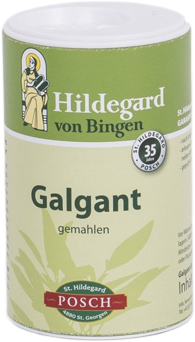 Hildegard von Bingen Galgant gemahlen von St. Hildegard Posch freigestellt vor weißem Hintergrund