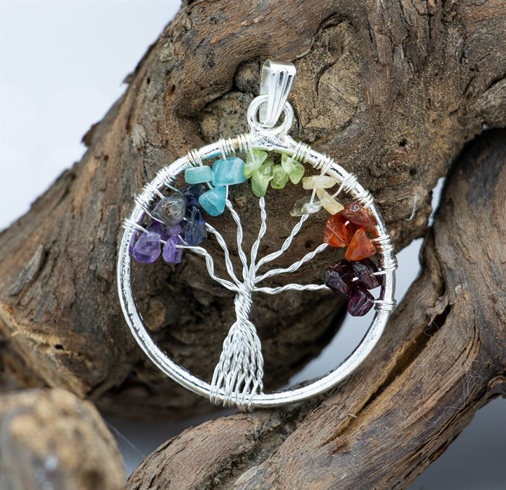 Chakra Anhänger "Baum des Lebens" mit schönen Edelsteinen