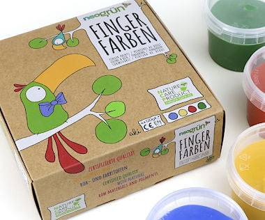 neogrün Finger Farben aus besten Bio-Zutaten und nachwachsenden Rohstoffen 4x120g