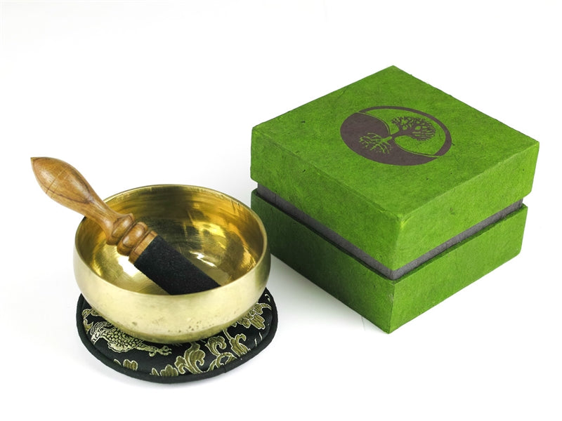Klangschalen Geschenkset Yin-Yang grün/braun