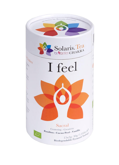 Solaris Bio Chakra Tee I Feel in orangefarbener Teedose