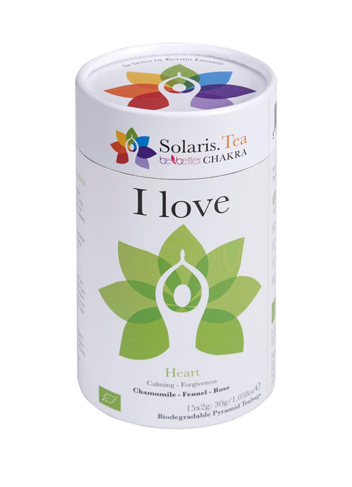 Solaris Bio Chakra Tee I Love in grüner Teedose