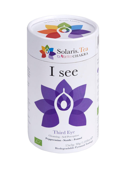 Solaris Bio Chakra Tee I See in dunkelvioletter Teedose